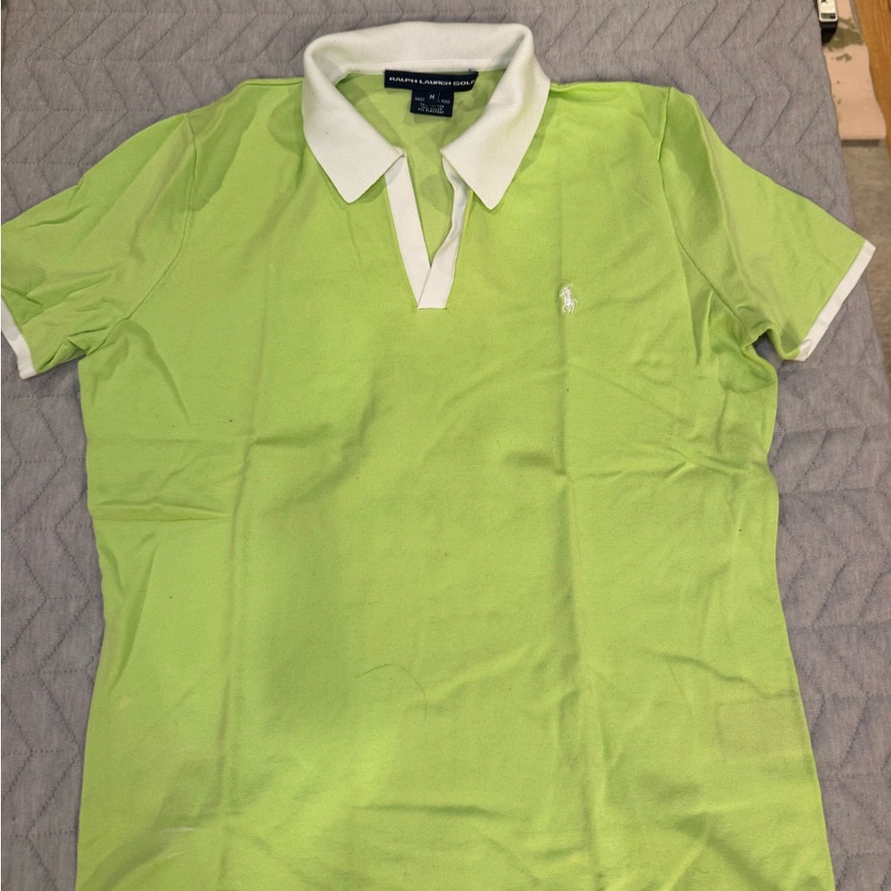 Ralph Lauren Lime Polo with White Collar